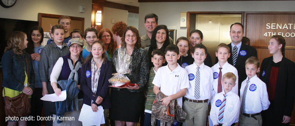 Senator Sarah Gelser and homeschool families from her district